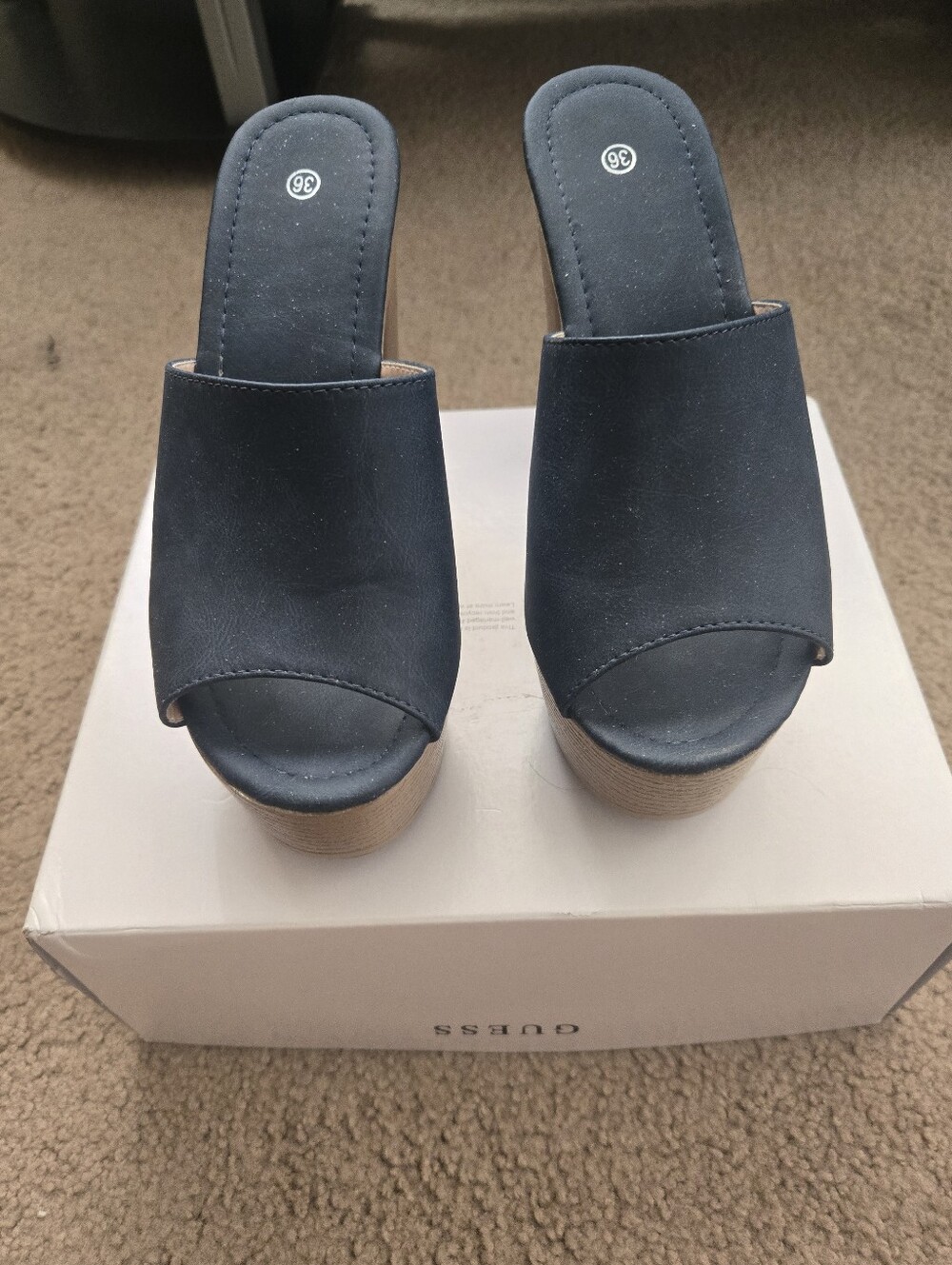 Women’s Navy Slide Wedges - Unbranded. Worn once.